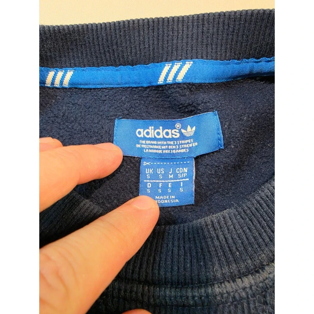 Adidas Originals Mens Navy Blue Trefoil Box Logo Sweatshirt 03 Graphic M30257 S
